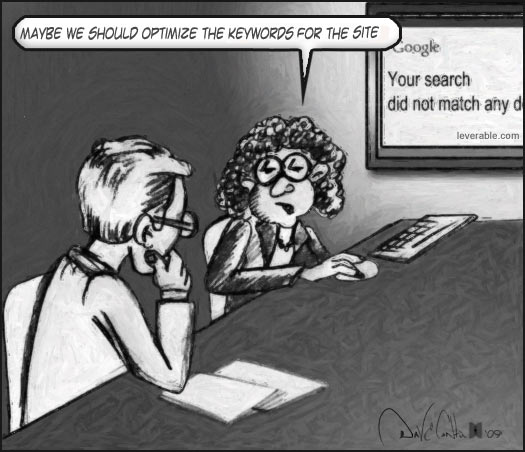 Keyword Research Cartoon: Maybe we should just optimize the keywords for the site instead of vice versa