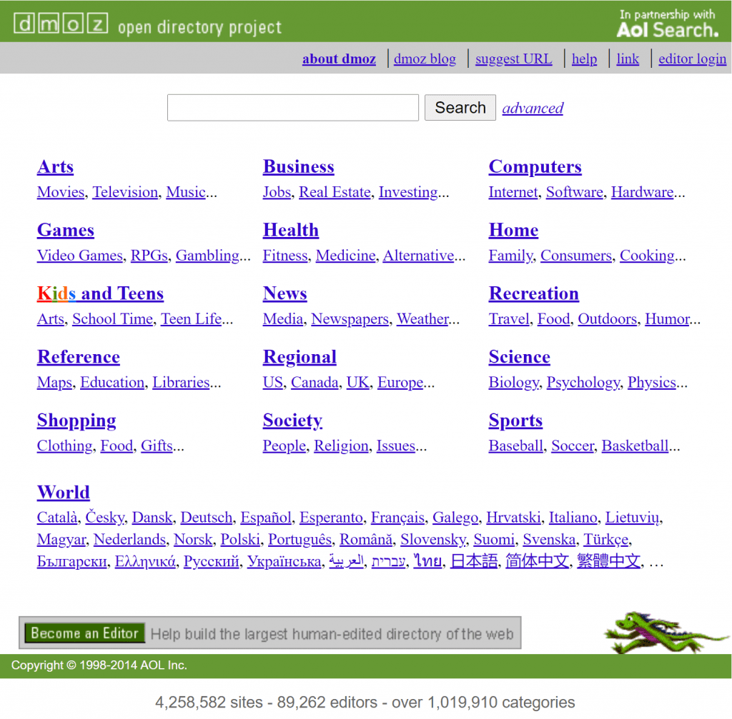 Web directories like the Open Directory Project used to be the building blocks of the Web